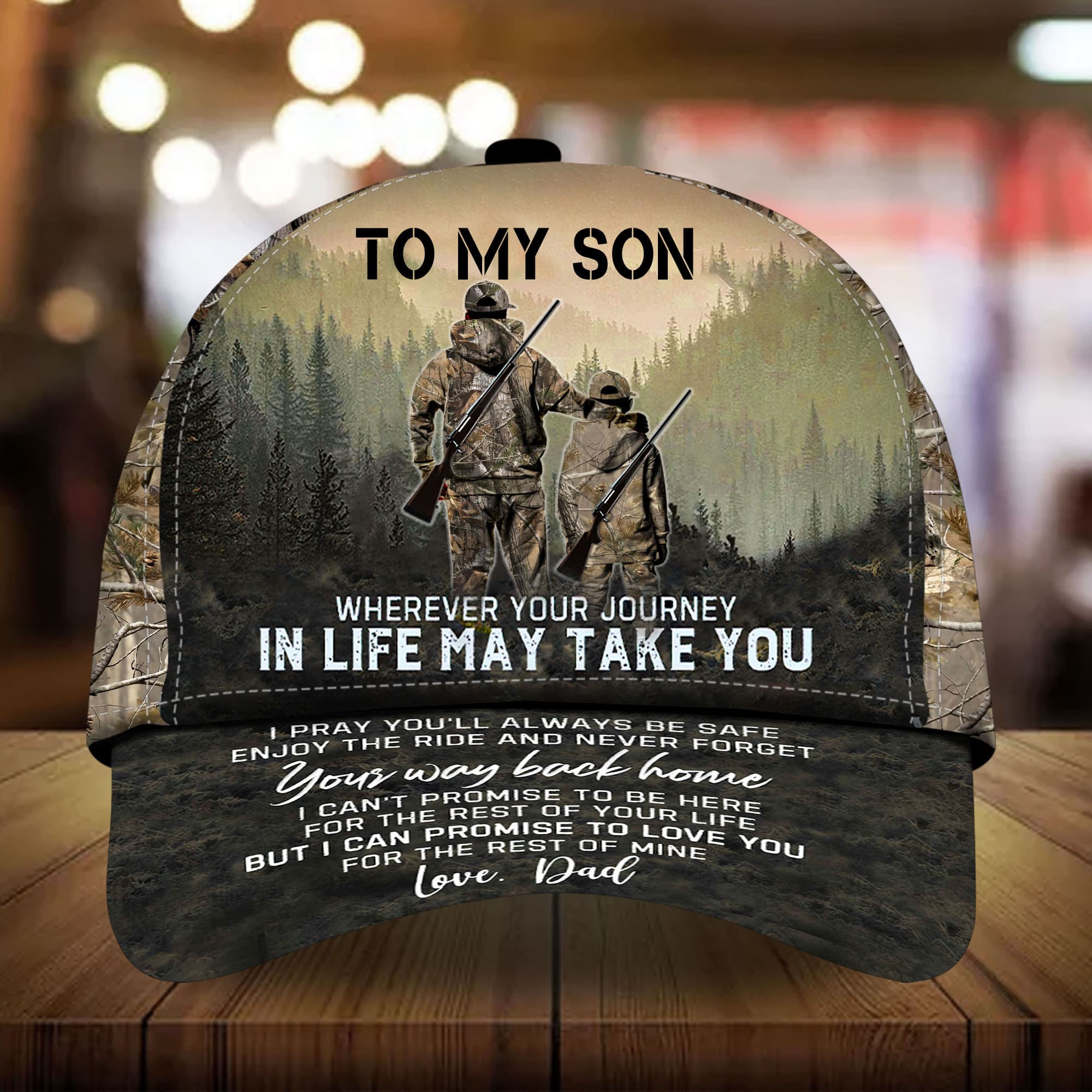 Loralle The Unique To My Son Hunting Hats 3D Multicolor Camo Personalized Trucker Hats Custom Hats Gifts For Men & Women