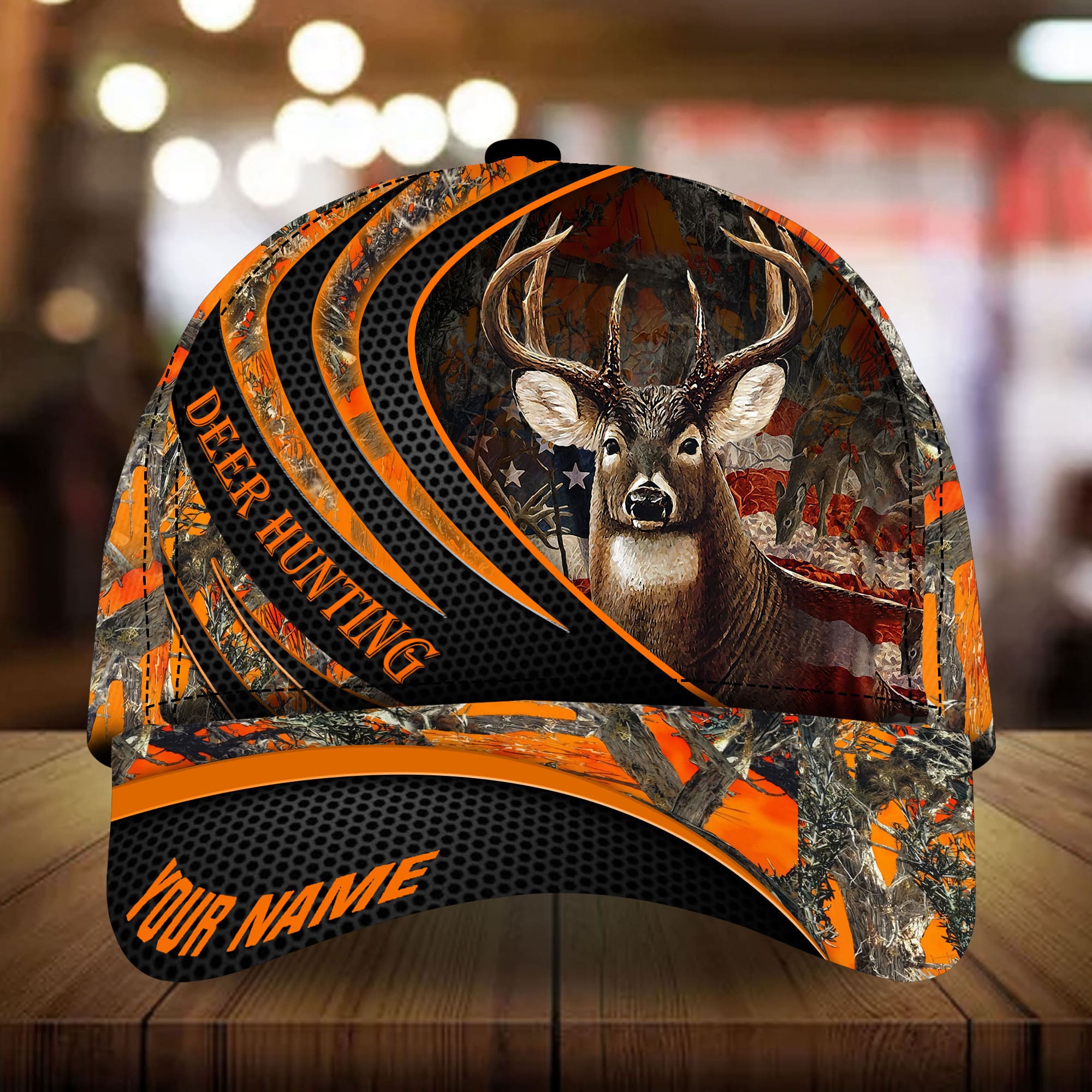 Loralle US Deer Hunting Hats 3D Multicolor Printed Personalized Trucker Hats Custom Hats Gifts For Men & Women