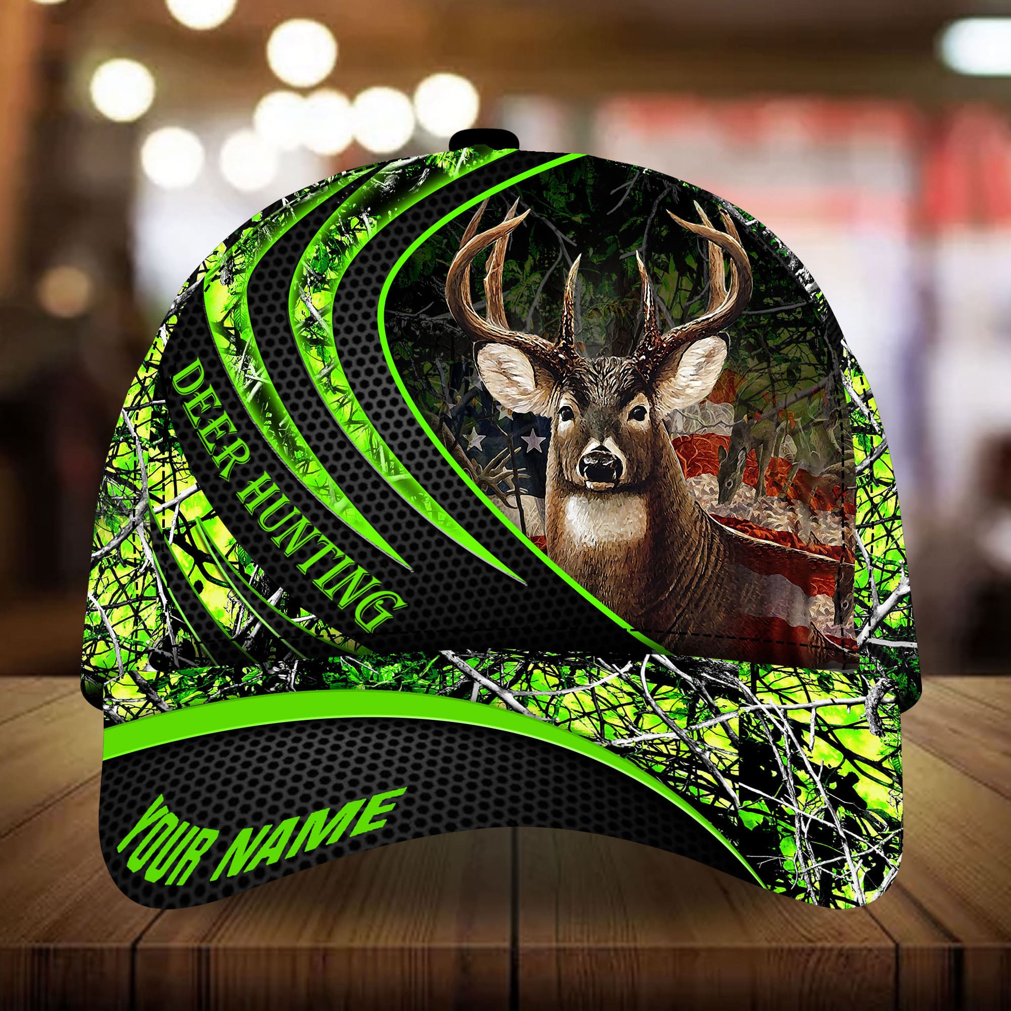 Loralle US Deer Hunting Hats 3D Multicolor Printed Personalized Trucker Hats Custom Hats Gifts For Men & Women