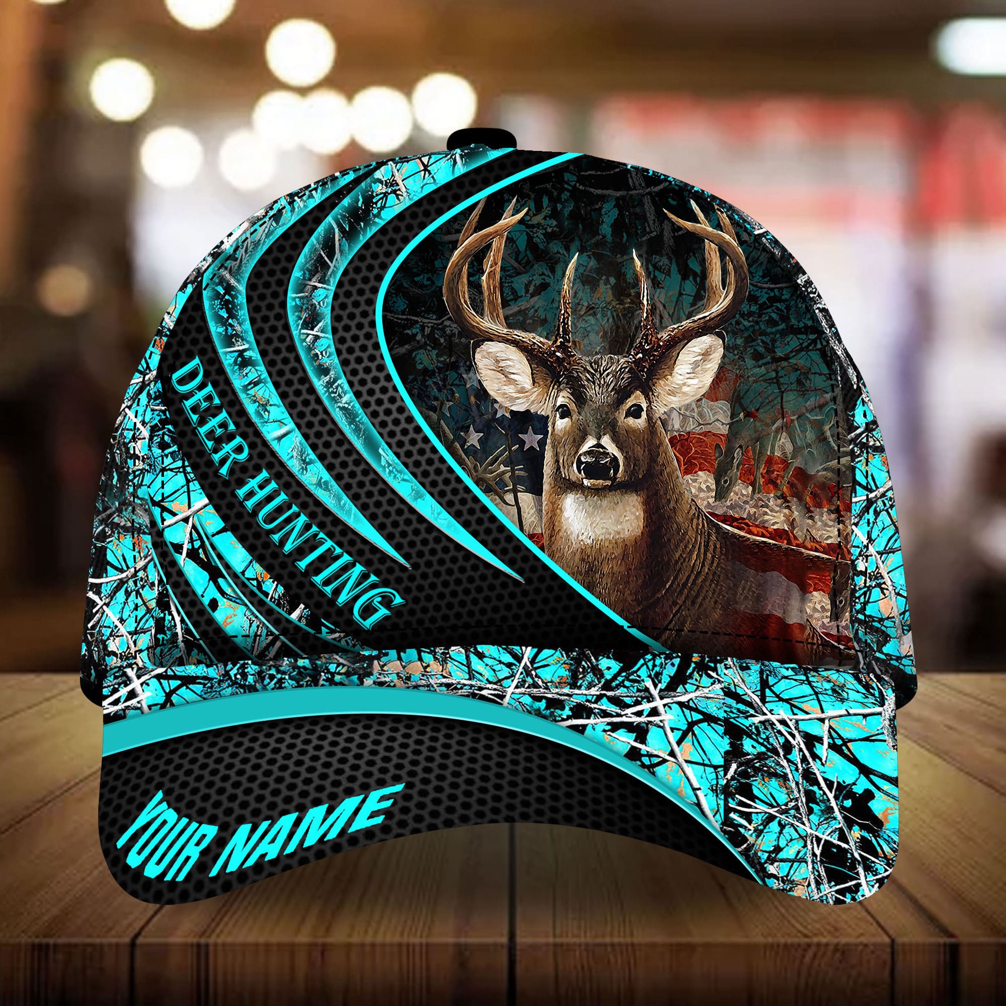 Loralle US Deer Hunting Hats 3D Multicolor Printed Personalized Trucker Hats Custom Hats Gifts For Men & Women