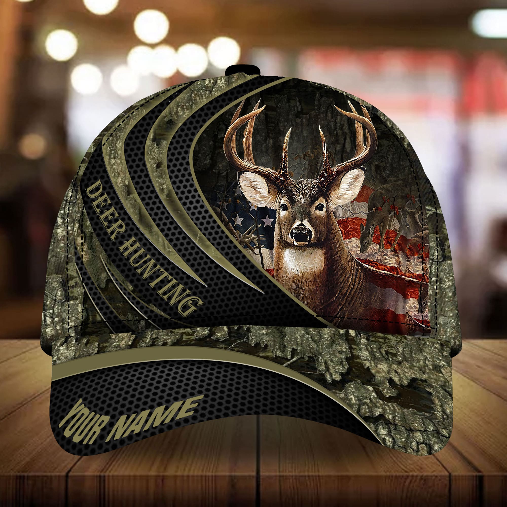 Loralle US Deer Hunting Hats 3D Multicolor Printed Personalized Trucker Hats Custom Hats Gifts For Men & Women