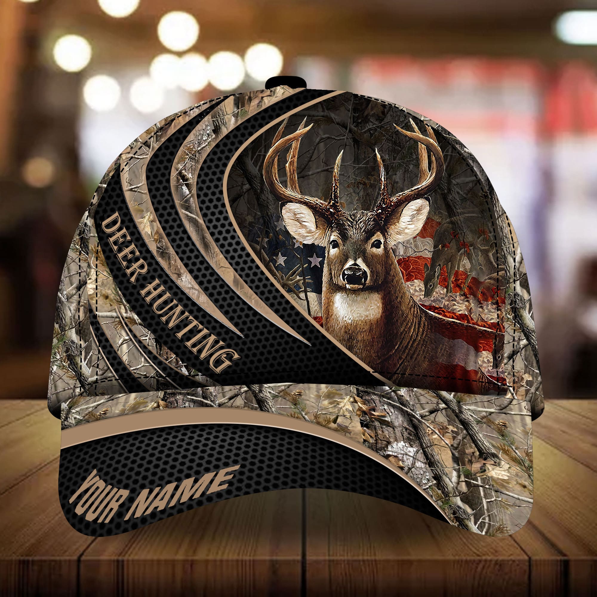 Loralle US Deer Hunting Hats 3D Multicolor Printed Personalized Trucker Hats Custom Hats Gifts For Men & Women