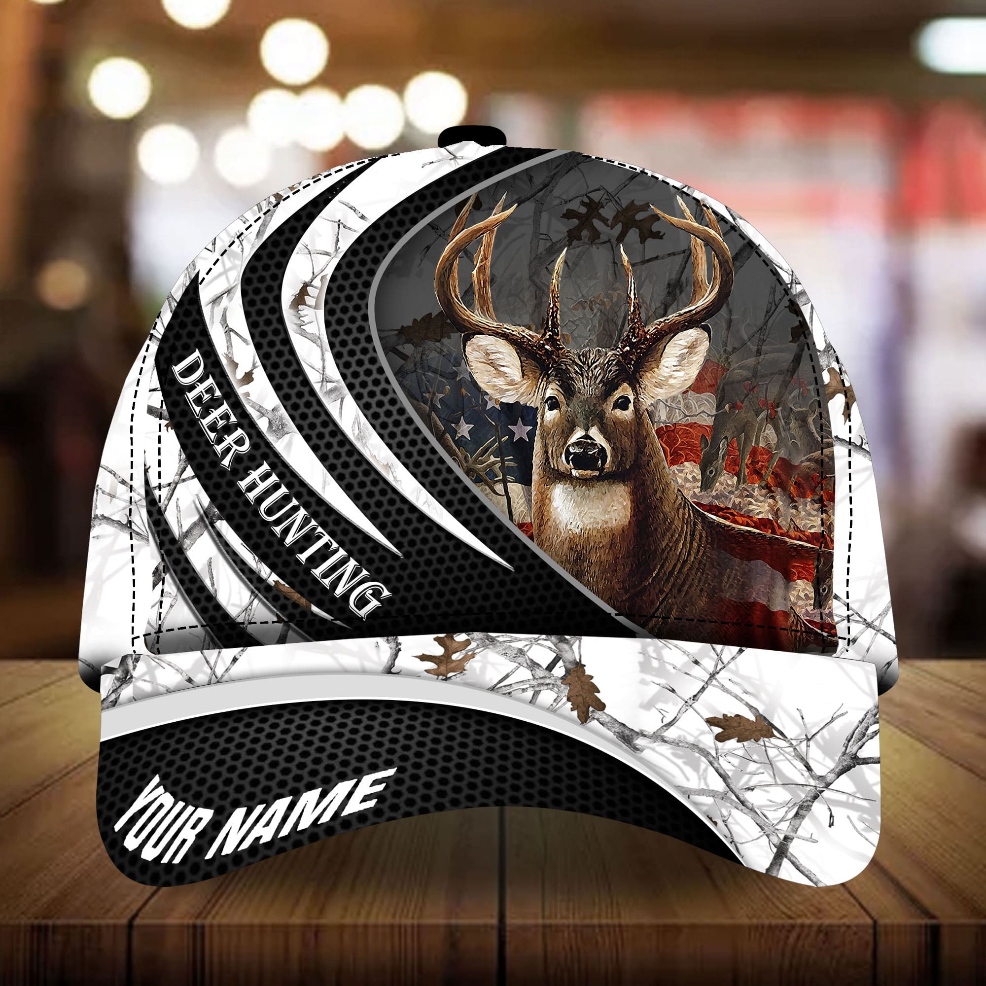 Loralle US Deer Hunting Hats 3D Multicolor Printed Personalized Trucker Hats Custom Hats Gifts For Men & Women