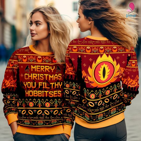 Lord Of The Ring Christmas You Filthy Hobbitses Ugly Sweater - Image 4