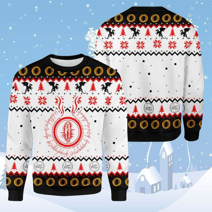 Lord Of The Ring Eyes Of Sauron Ugly Christmas Sweater Adult 3D Funny Matching for family