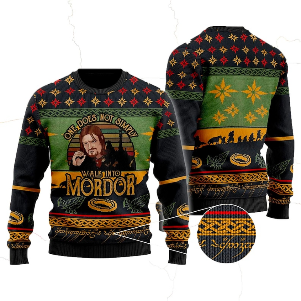 Lord of the Rings Christmas Ugly Sweater, Movie Ugly Sweater