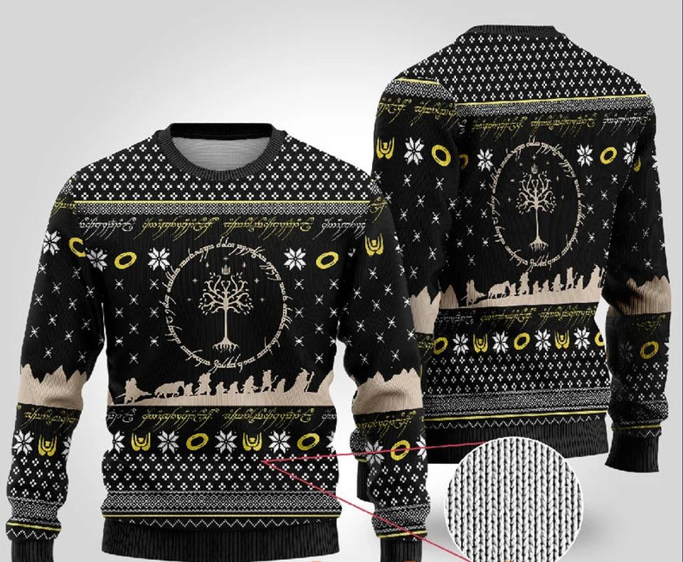 Lord of The Rings Elvish Circle Ugly Christmas Sweater