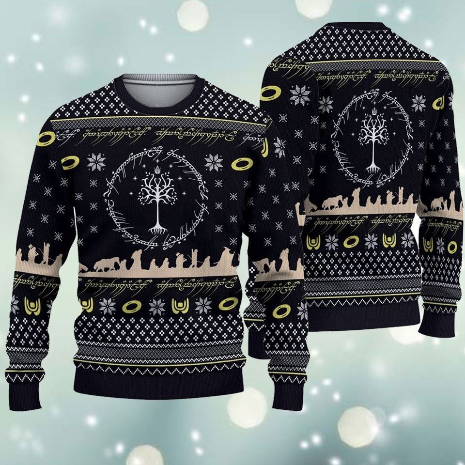 Lord Of The Rings Elvish Circle Ugly Christmas Sweater