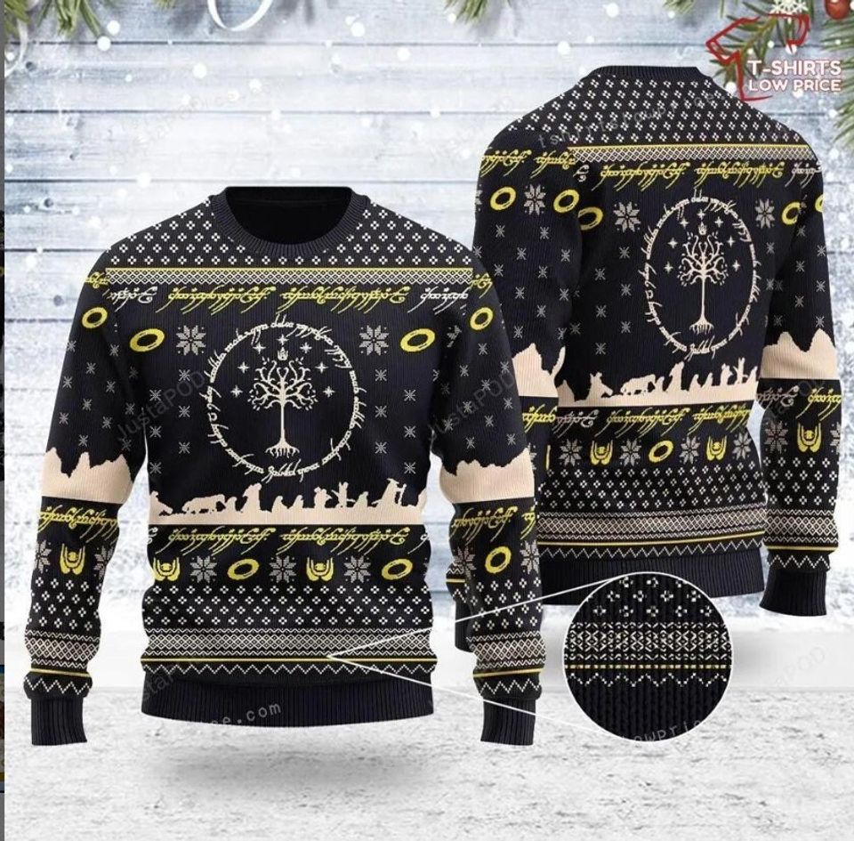 Lord Of The Rings Elvish Circle Ugly Christmas Sweater