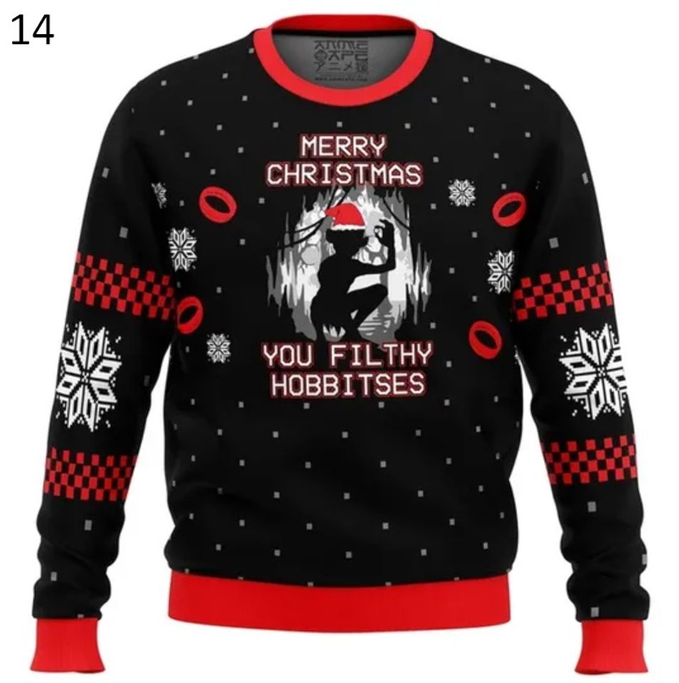 Lord of the Rings Filthy Hobitses Ugly Christmas Sweater Cartoon Anime Women Men - Image 5