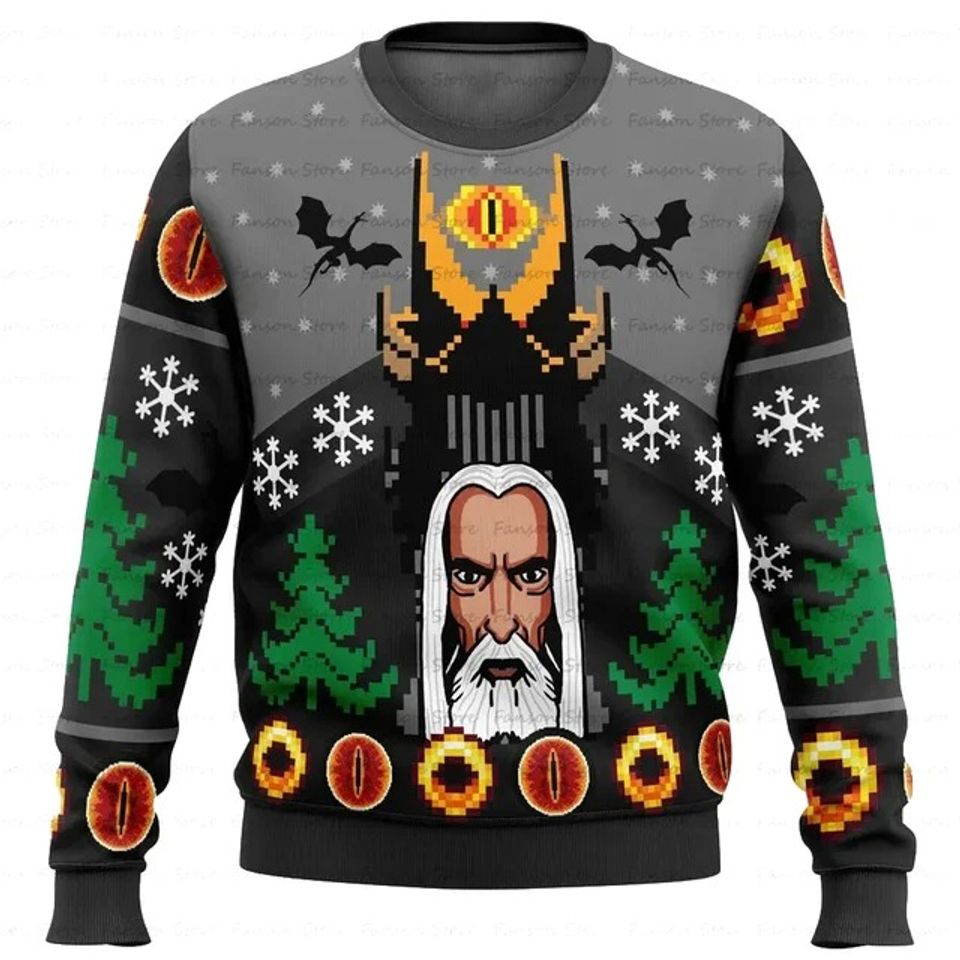 Lord of the Rings Filthy Hobitses Ugly Christmas Sweater Cartoon Anime Women Men - Image 7