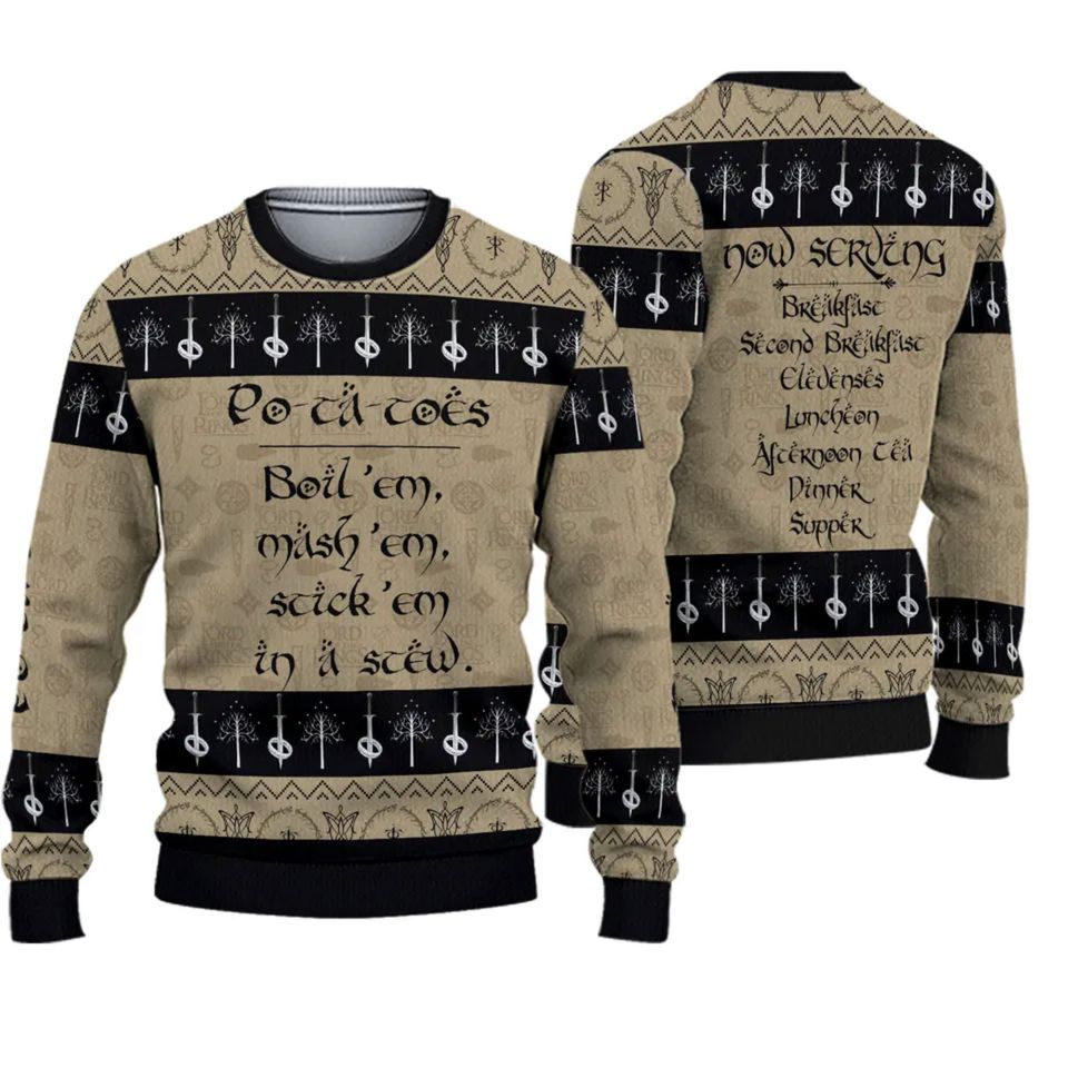 Lord of The Rings Potatoes Ugly Christmas Sweater