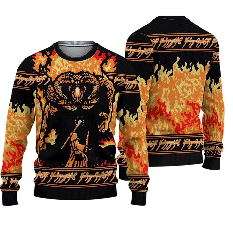 Lord of the Rings You Shall Not Pass Ugly Christmas Sweater