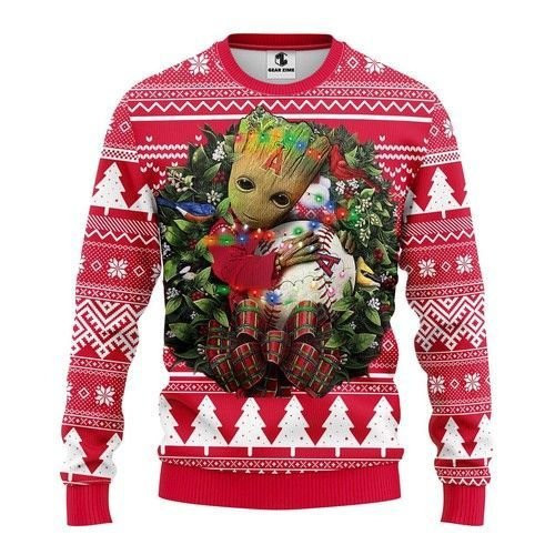 Los Angeles Angels Groot Hug Christmas Ugly Christmas Sweater Adult 3D Funny Matching for family