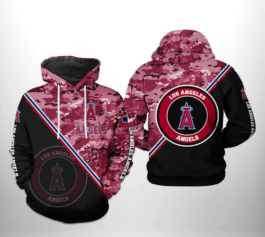 Los Angeles Angels MLB Camo Team 3D All Over Print Hoodie, Zip Hoodie
