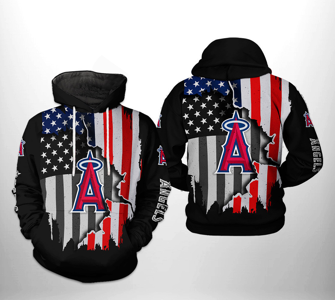 Los Angeles Angels MLB US Flag 3D All Over Print Hoodie, Zip Hoodie