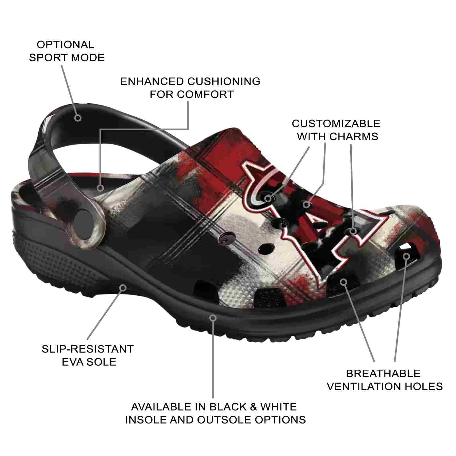 Los Angeles Angels Plaid Fusion ClogTVC1801938 - Image 5