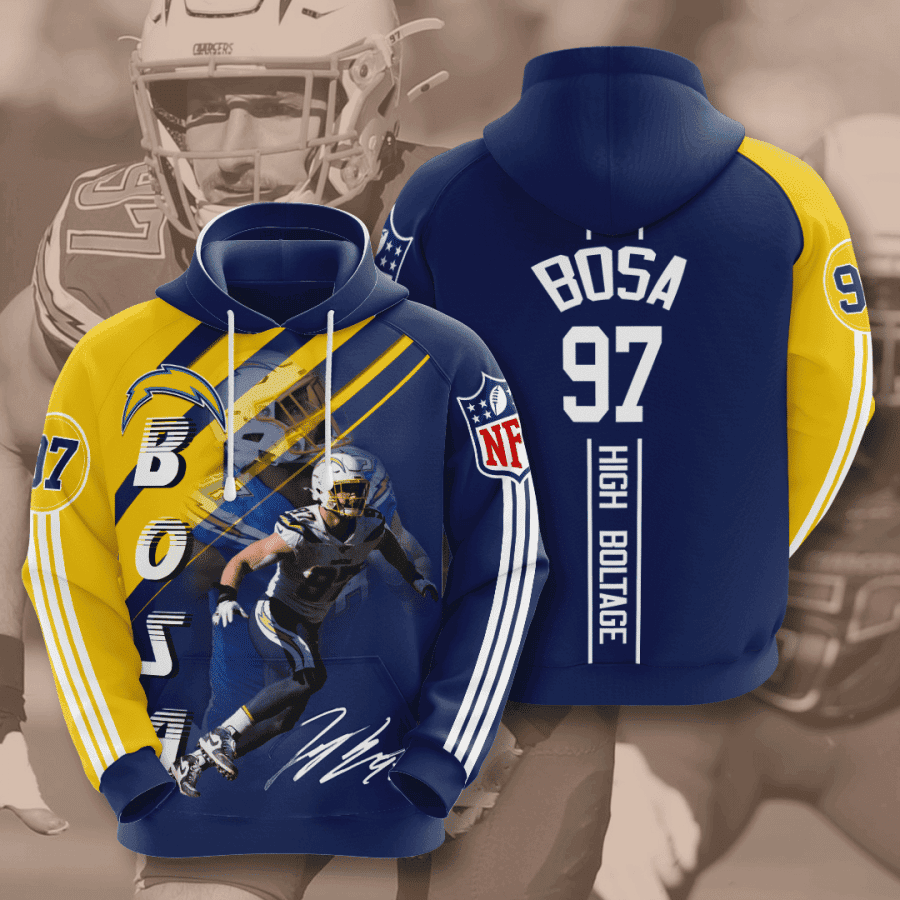 Los Angeles Chargers Joey Bosa 3D All Over Print Hoodie, Zip Hoodie