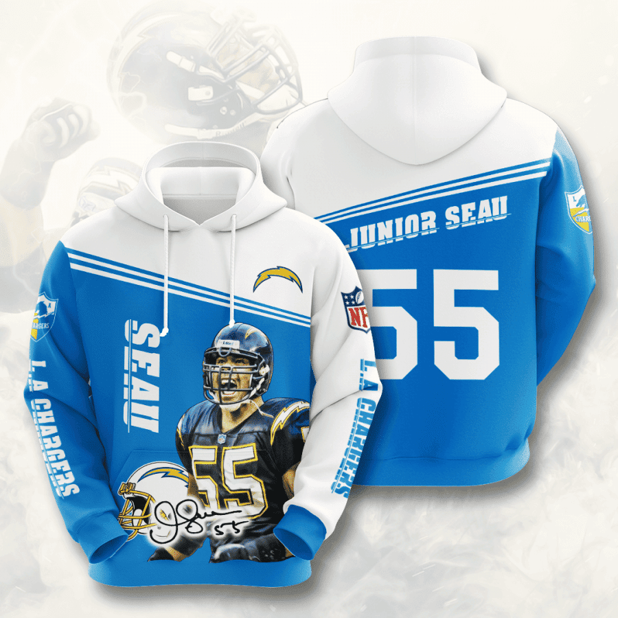Los Angeles Chargers Junior Seau 3D All Over Print Hoodie, Zip Hoodie
