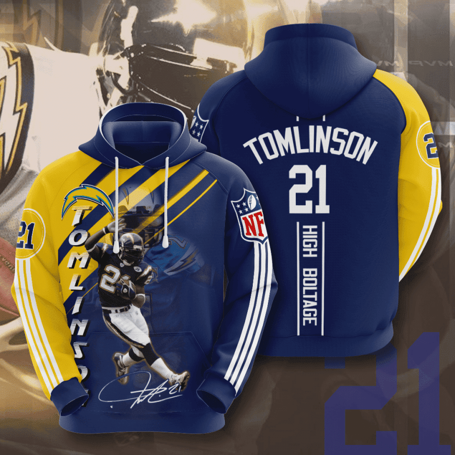 Los Angeles Chargers Ladainian Tomlinson 3D All Over Print Hoodie, Zip Hoodie