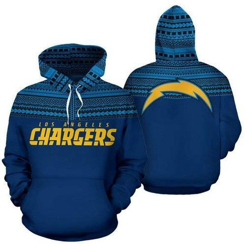 Los Angeles Chargers Ncaa Football Maori Tattoo Blue V2 3D All Over Print Hoodie, Zip Hoodie