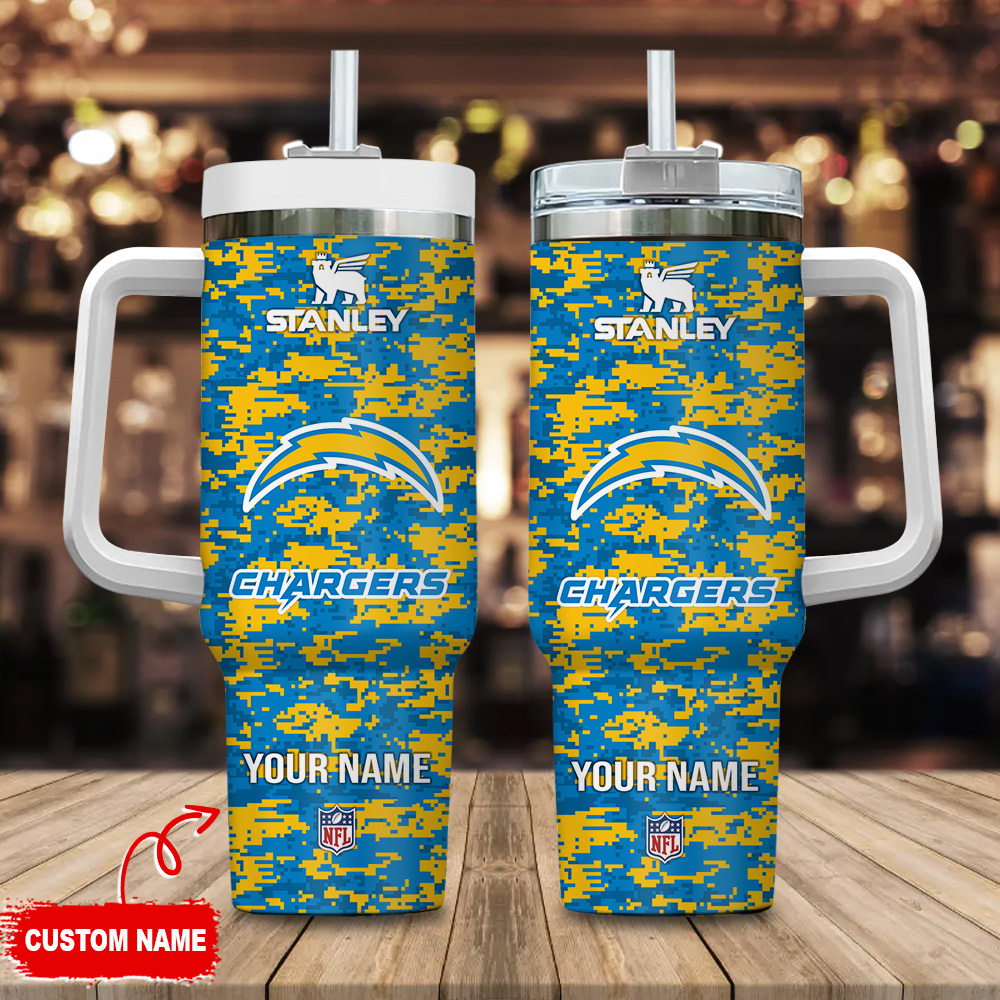 Los Angeles Chargers NFL Camouflage Custom Stanley Cup 40 oz 30 oz Tumbler With HandleTVC2301110