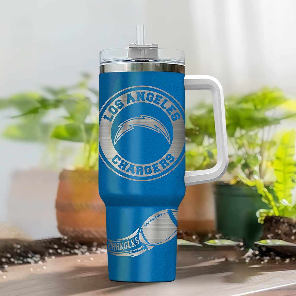 Los Angeles Chargers NFL Custom Stanley Cup 40 oz 30 oz Tumbler With HandleTVC230179 - Image 2