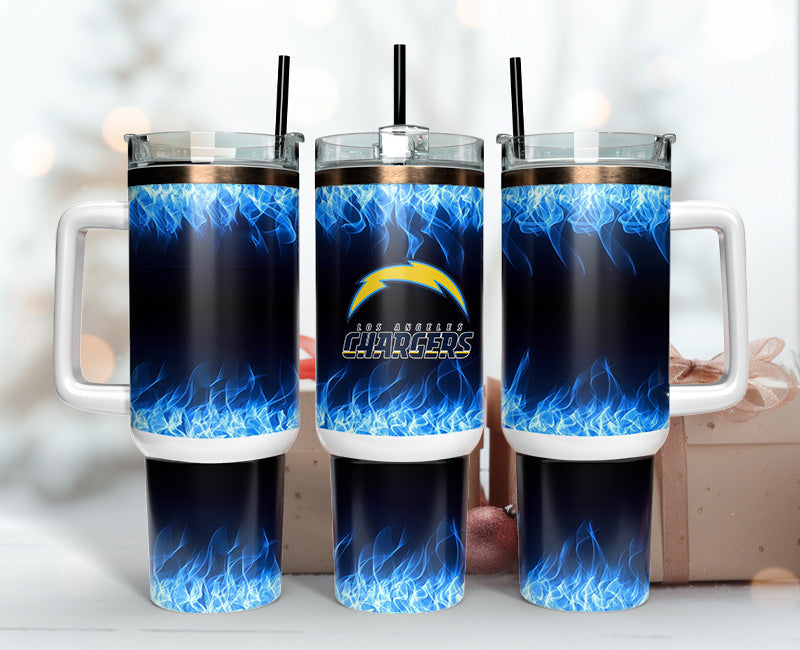 Los Angeles Chargers NFL Fire Effect Custom Stanley Cup 40 oz 30 oz Tumbler With HandleTVC2301140