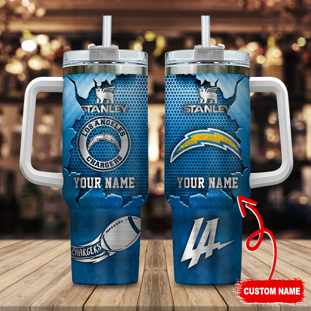 Los Angeles Chargers NFL Metal Style Custom Stanley Cup 40 oz 30 oz Tumbler With HandleTVC230186