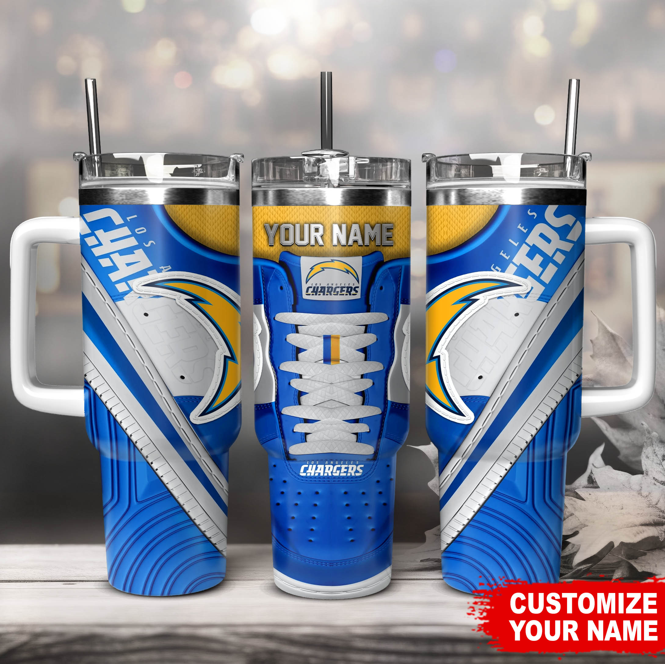 Los Angeles Chargers NFL Sneaker Custom Stanley Cup 40 oz 30 oz Tumbler With HandleTVC230129