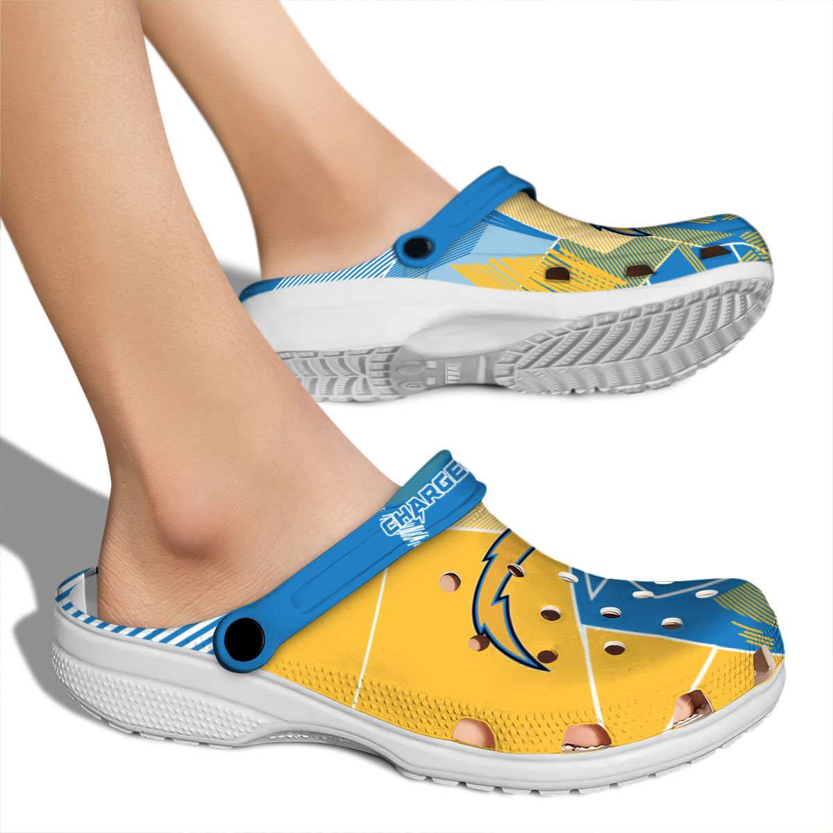 Los Angeles Chargers NFL Sport Crocs Crocband Clogs Shoes Comfortable For Men Women and Kids - Image 2