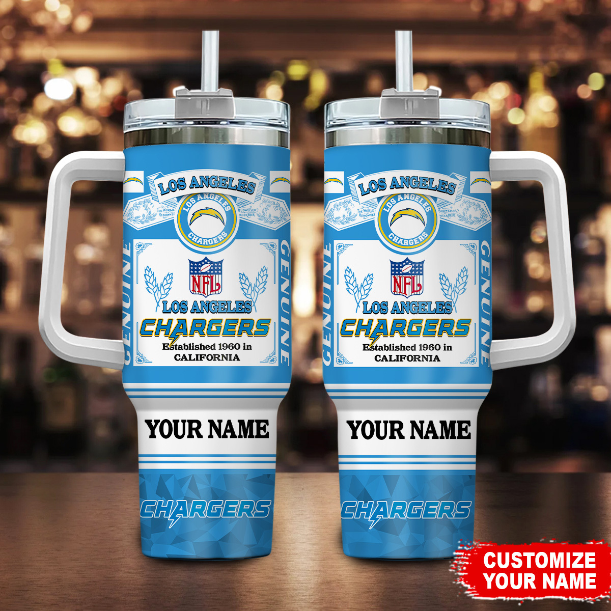Los Angeles Chargers NFL Super Bowl Champs Pride Custom Stanley Cup 40 oz 30 oz Tumbler With HandleTVC230157