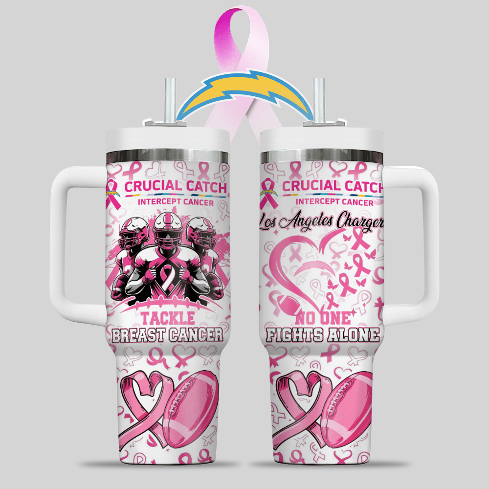 Los Angeles Chargers NFL x Breast Cancer Awareness Custom Stanley Cup 40 oz 30 oz Tumbler With HandleTVC2301124