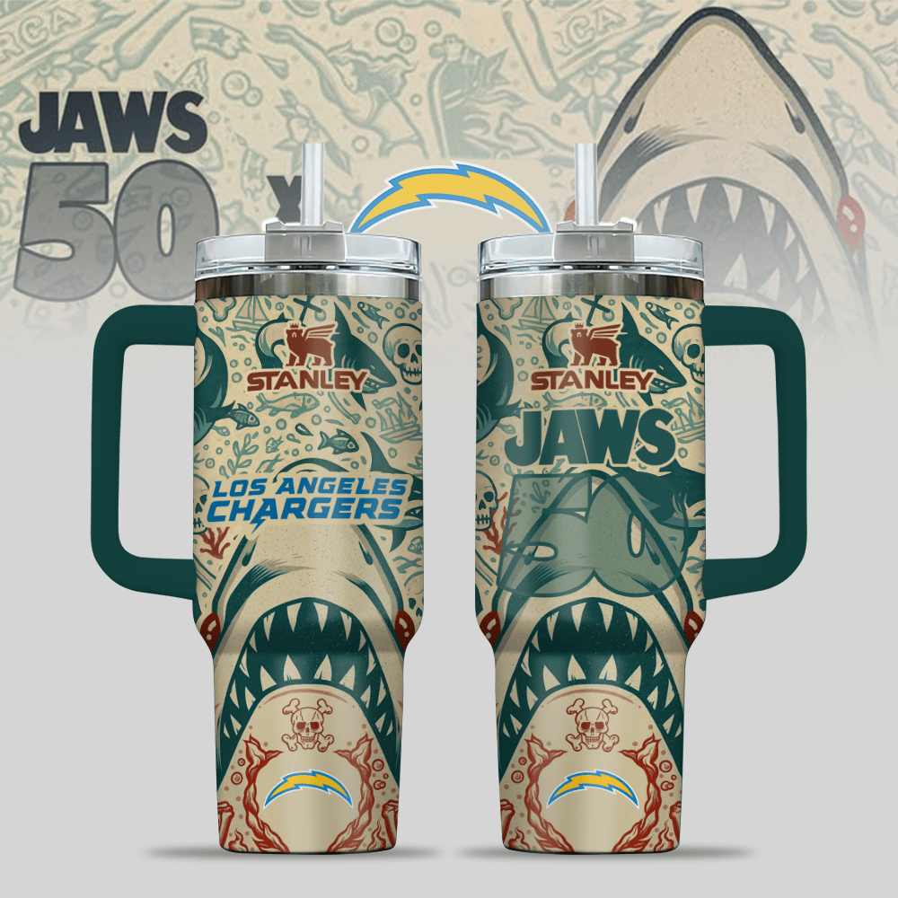 Los Angeles Chargers NFL x JAWS Custom Stanley Cup 40 oz 30 oz Tumbler With HandleTVC2301123