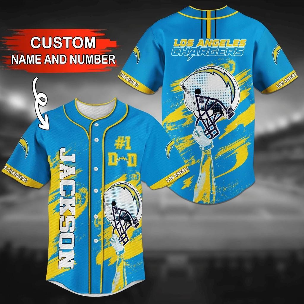 Los Angeles Chargers NLF Fan Baseball Jersey Shirt With Personalized