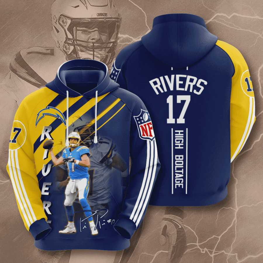 Los Angeles Chargers Philip Rivers 3D All Over Print Hoodie, Zip Hoodie
