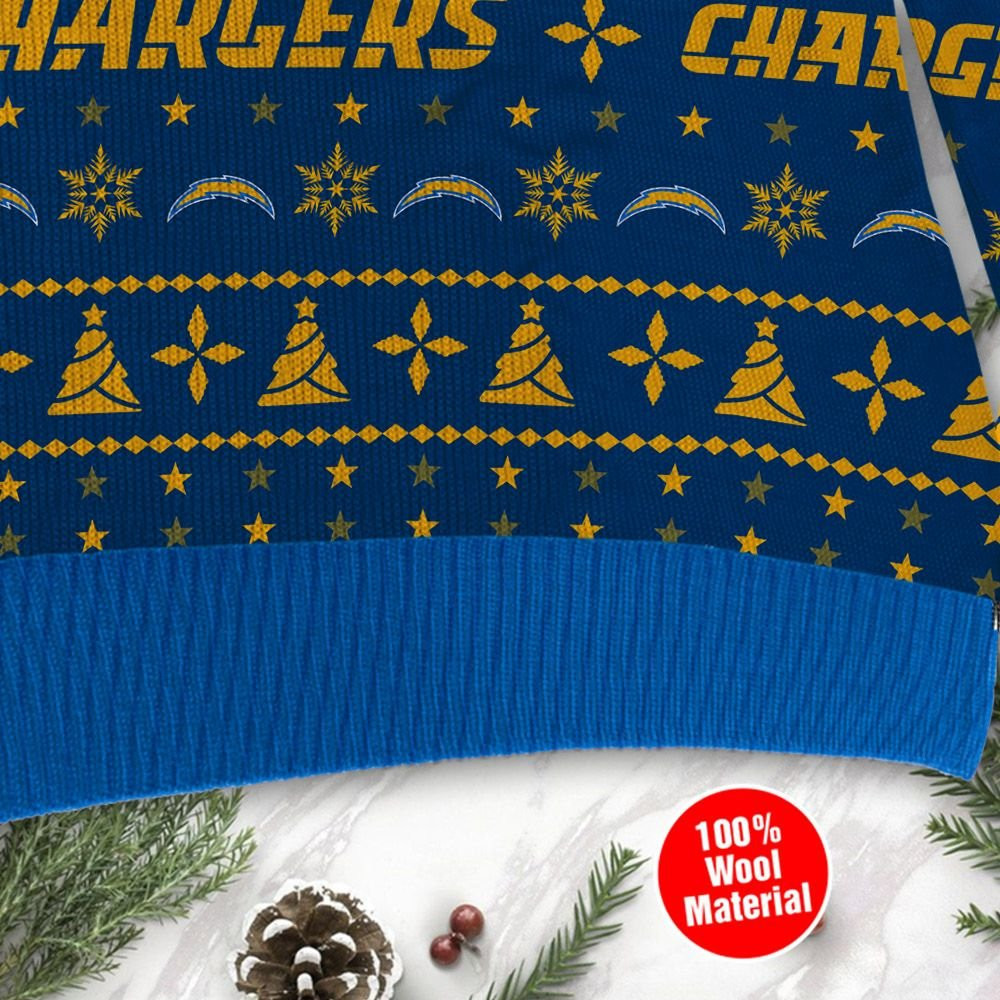 Los Angeles Chargers Santa Claus In The Moon Ugly Christmas Sweater Adult 3D Funny Matching for family - Image 4