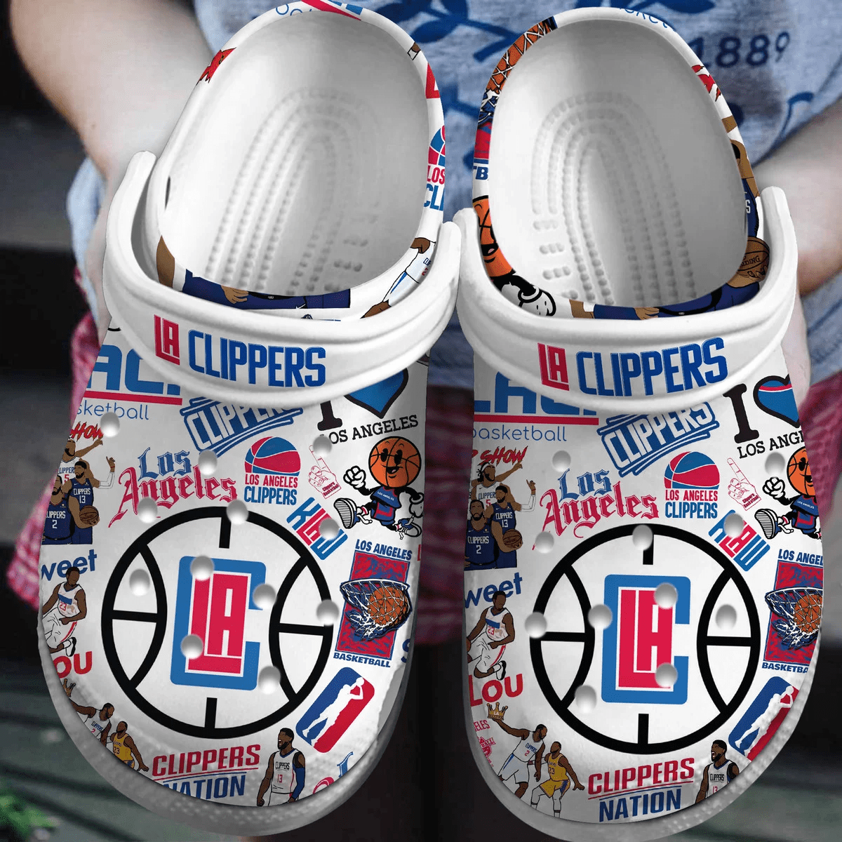 Los Angeles Clippers Basketball team NBA Sport Crocs Clogs Crocband Shoes Comfortable For Men Women and Kids