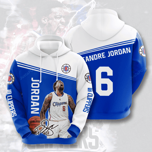 LOS ANGELES CLIPPERS DeAndre Jordann 3D All Over Print Hoodie, Zip Hoodie