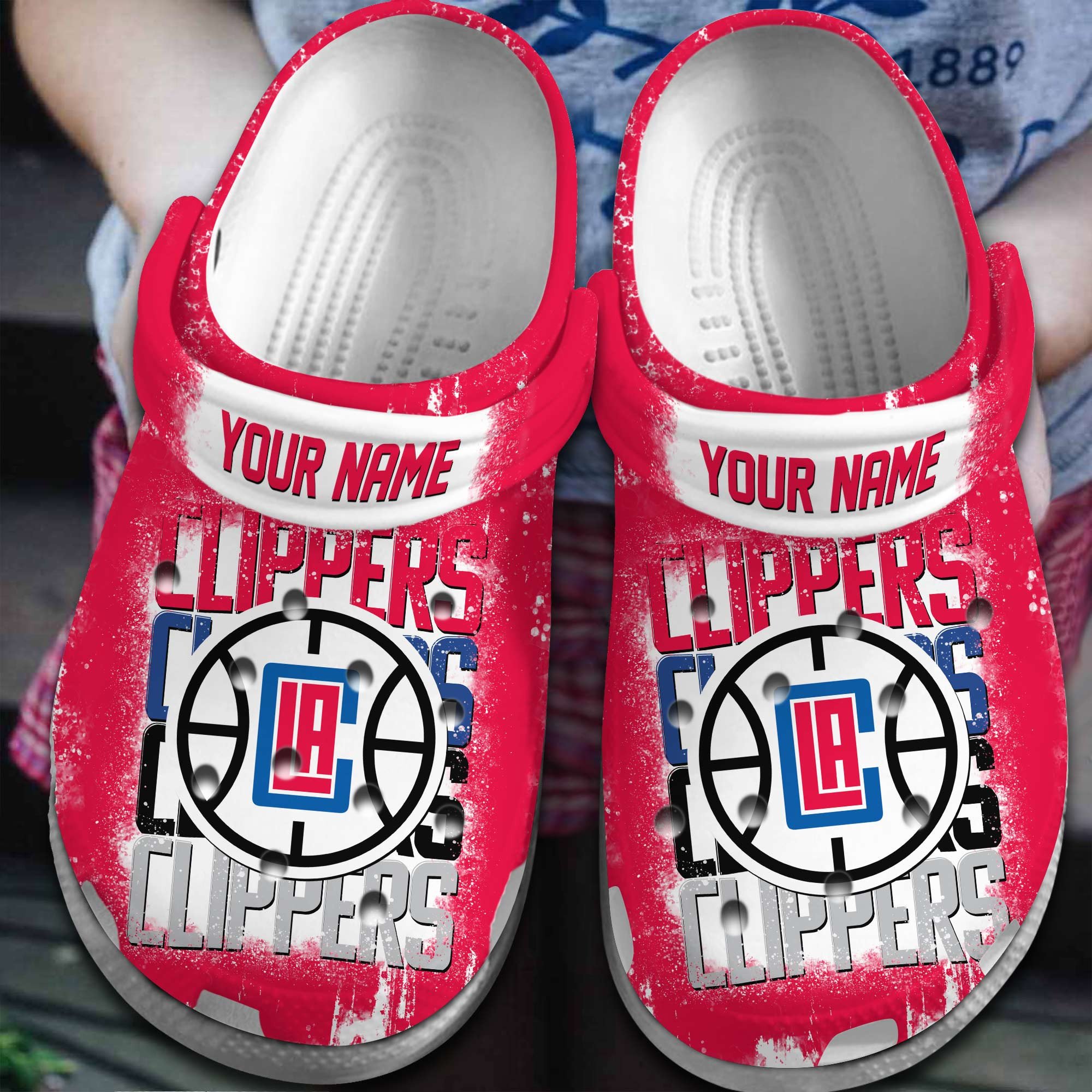 Los Angeles Clippers NBA Basketball Sport Crocs Crocband Clogs Shoes Comfortable For Men Women and Kids