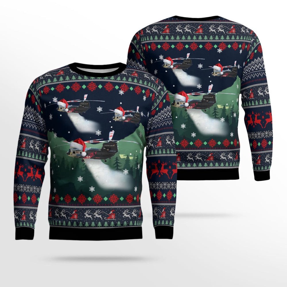 Los Angeles County Fire Department CH-7 Christmas AOP Ugly Sweaters Christmas Unisex Sweaters Gift For Christmas