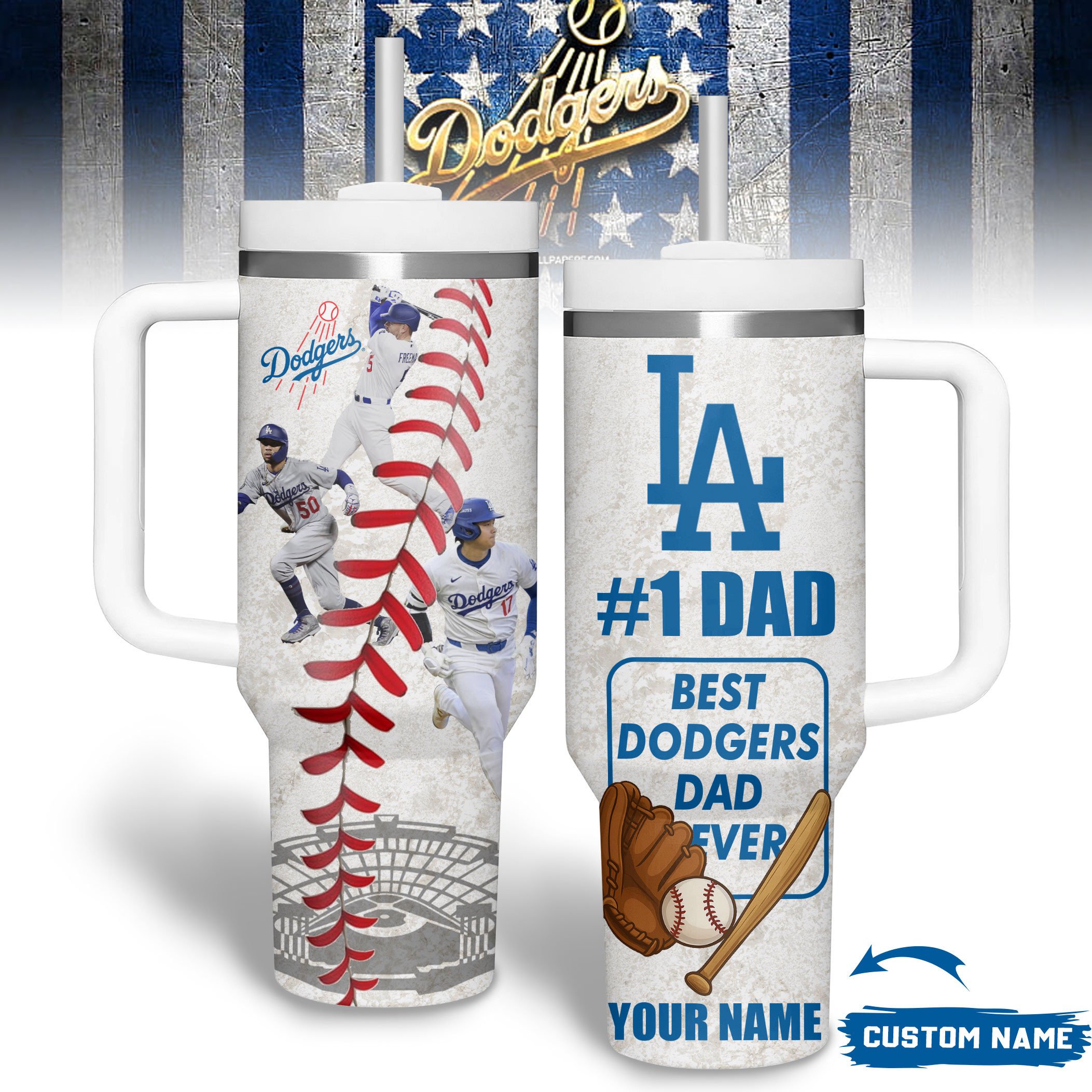 Los Angeles Dodgers MLB Custom Stanley Cup 40 oz 30 oz Tumbler With HandleTVC2301178