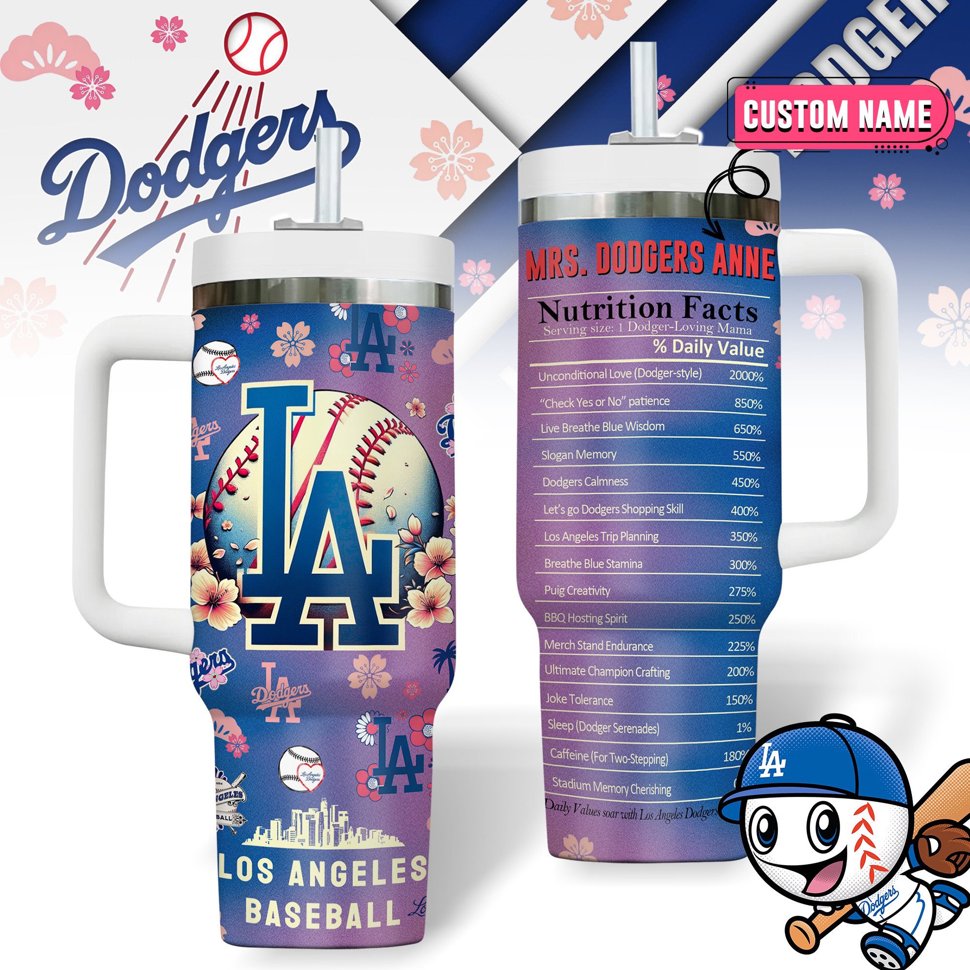 Los Angeles Dodgers MLB Custom Stanley Cup 40 oz 30 oz Tumbler With HandleTVC2301235
