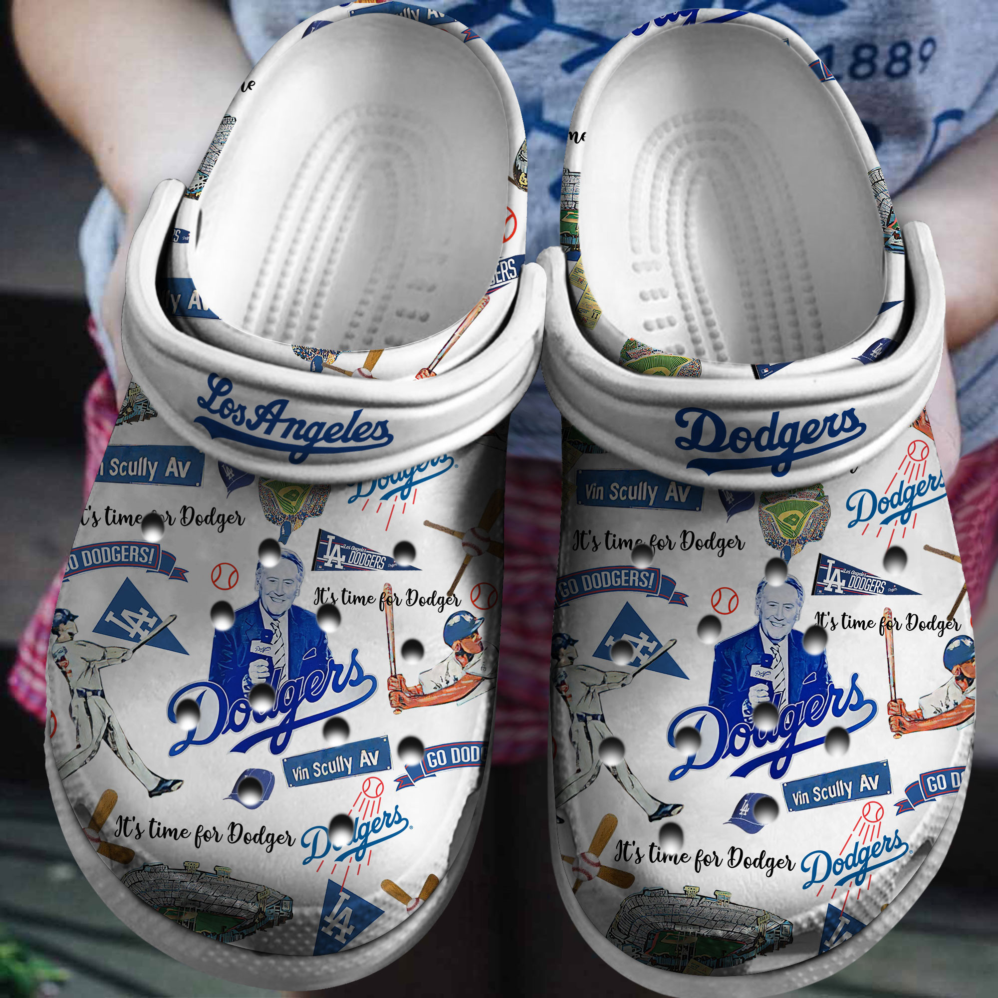 Los Angeles Dodgers MLB Sport Crocs Crocband Clogs Shoes Comfortable For Men Women and Kids
