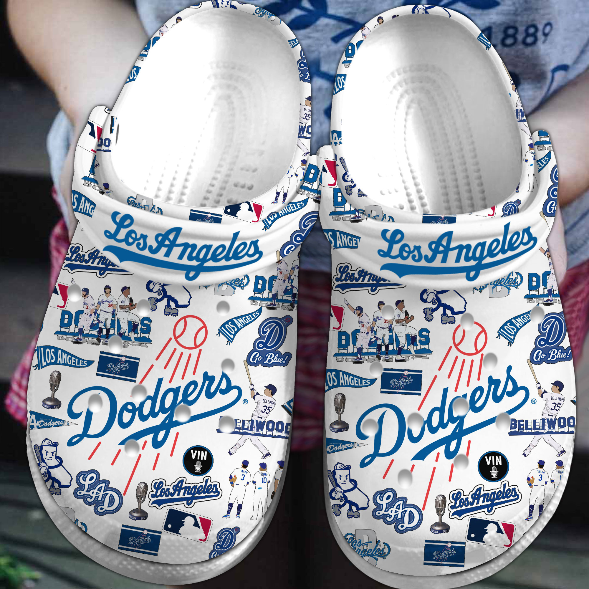 Los Angeles Dodgers MLB Sport Crocs Crocband Clogs Shoes Comfortable For Men Women and Kids