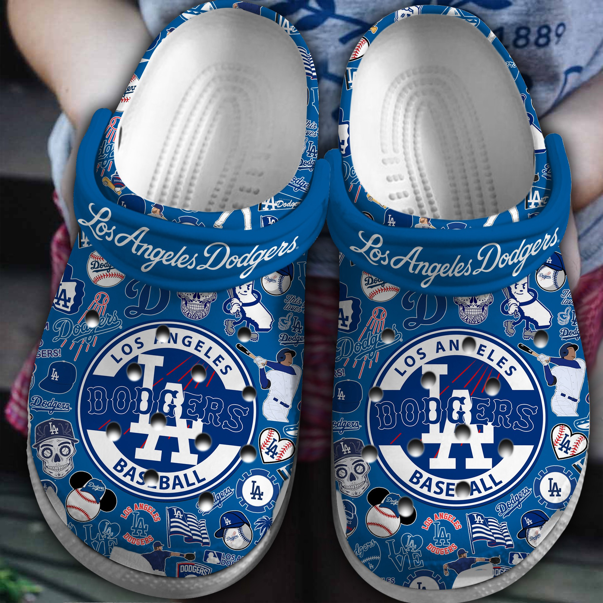 Los Angeles Dodgers MLB Sport Crocs Crocband Clogs Shoes Comfortable For Men Women and Kids