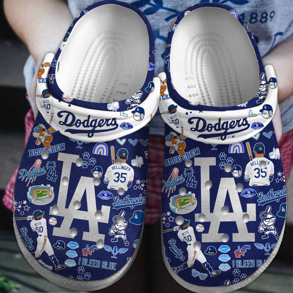 Los Angeles Dodgers MLB Sport Crocs Crocband Clogs Shoes Comfortable For Men Women and Kids