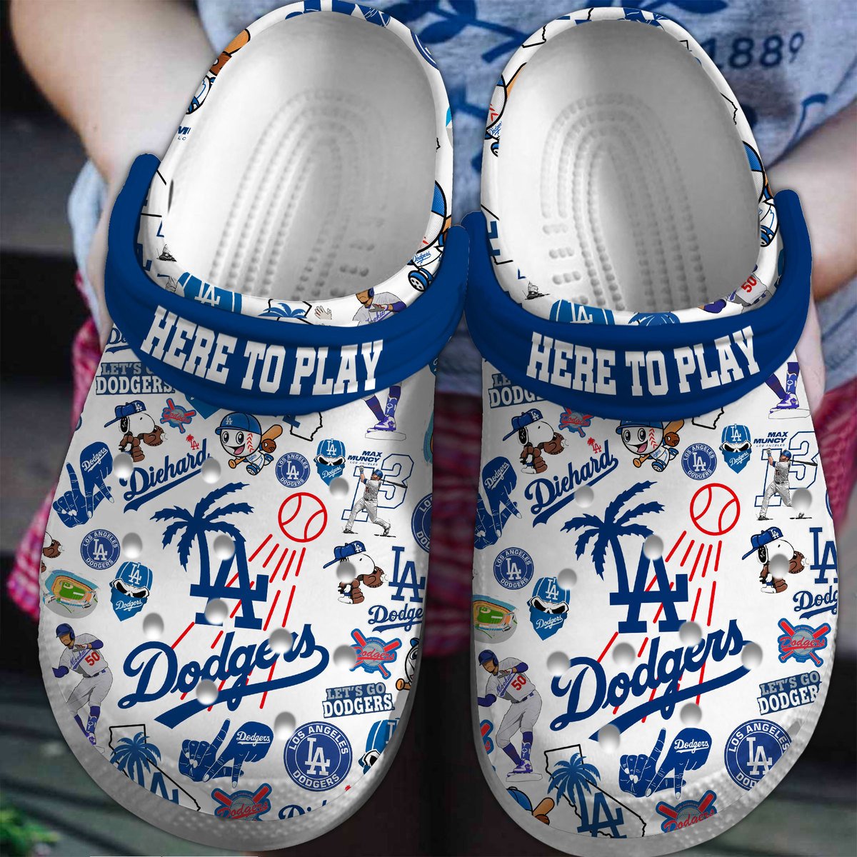 Los Angeles Dodgers MLB Sport Crocs Crocband Clogs Shoes Comfortable For Men Women and Kids