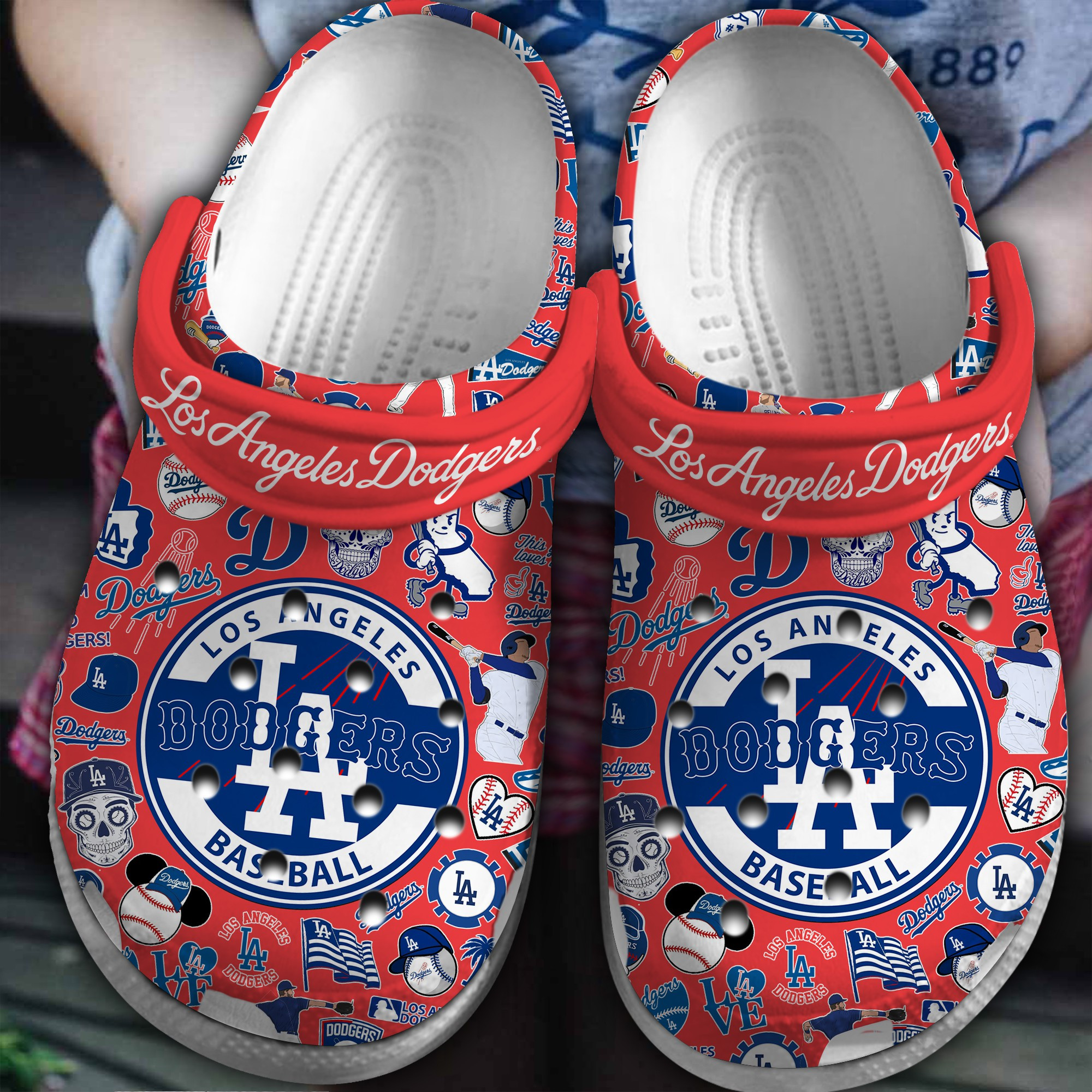 Los Angeles Dodgers MLB Sport Crocs Crocband Clogs Shoes Comfortable For Men Women and Kids