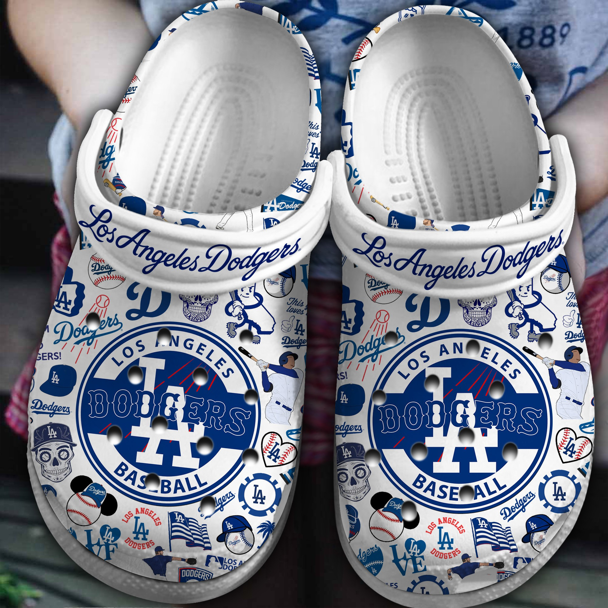 Los Angeles Dodgers MLB Sport Crocs Crocband Clogs Shoes Comfortable For Men Women and Kids